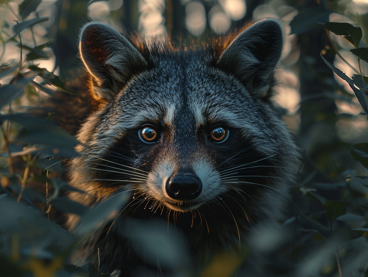 raccoon crépuscule