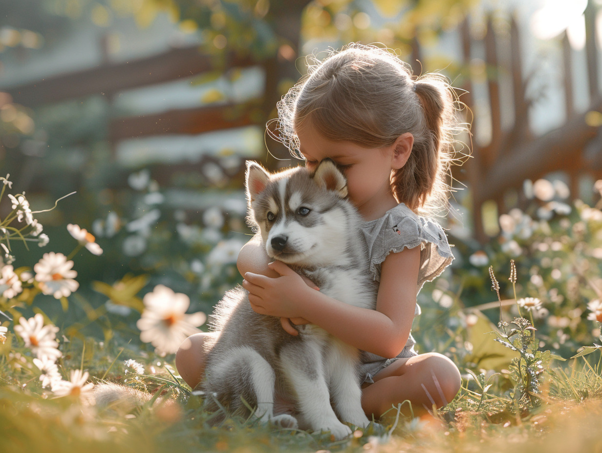 petit husky et enfants : guide pratique pour une relation harmonieuse -  husky  et  enfants