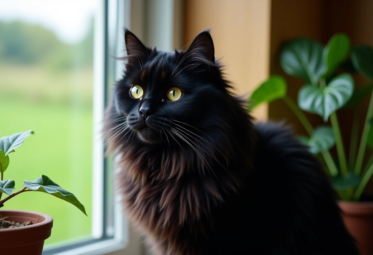 chat sibérien noir